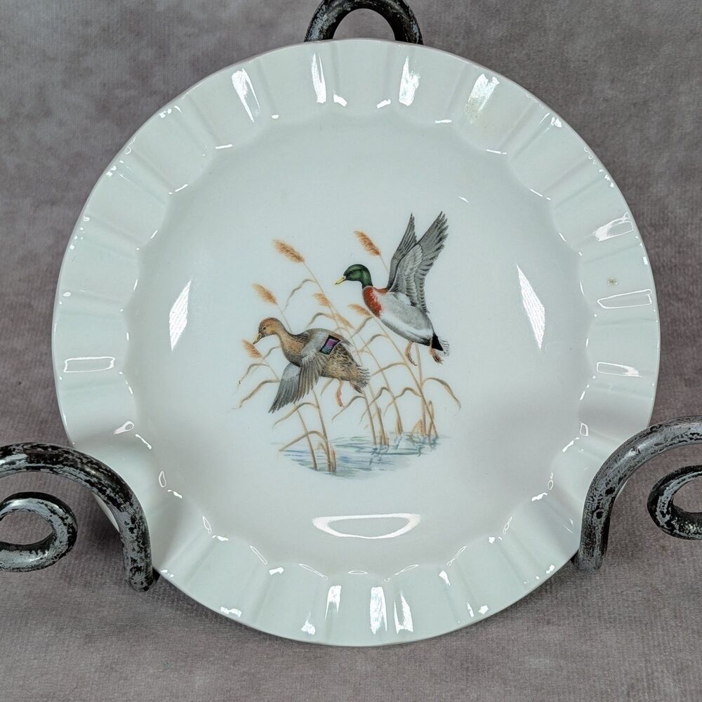 Vintage Schumann Arzberg Bavaria E&R Mallard Ducks Ashtray Trinket Dish 4.5"